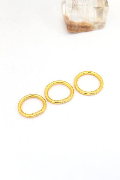 Thai Buddhist Temple Rings, Gold Flake Mantra Jewelry
