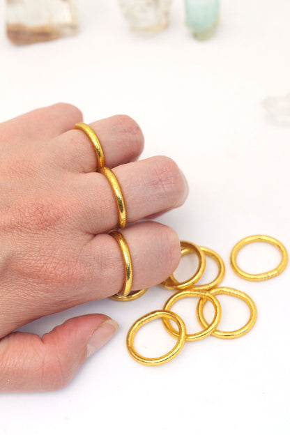 Thai Buddhist Temple Rings, Gold Flake Mantra Jewelry