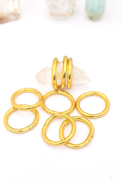 Thai Buddhist Temple Rings, Gold Flake Mantra Jewelry