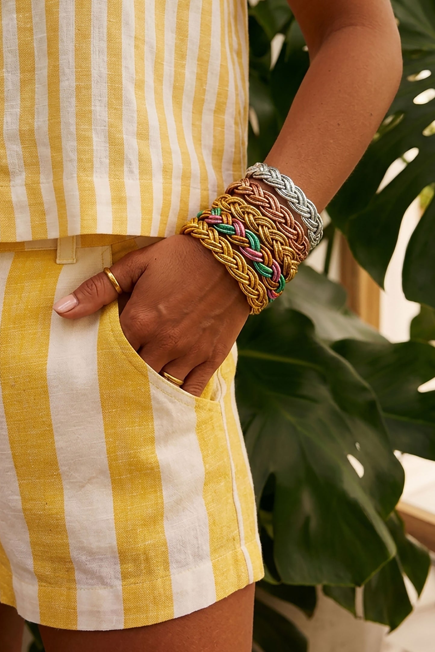 Double Braided Thai Buddhist Temple Bracelets, Mantra Bangles