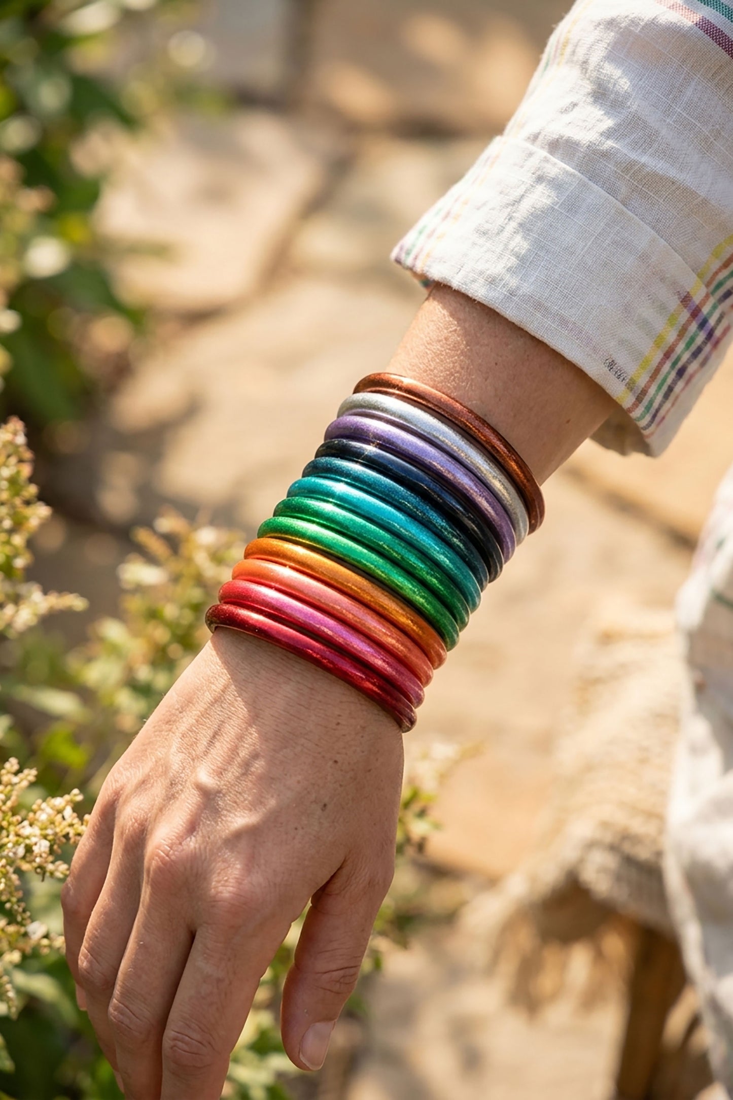 Luxe Thai Buddhist Temple Bracelets, Mantra Bangle, Kumlai