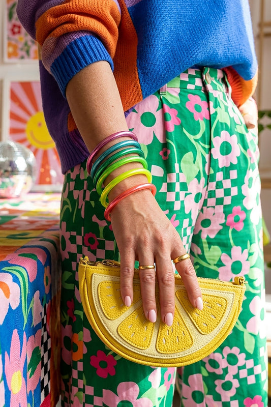 Neon Party Stack: 5 Thai Buddhist Temple Bracelets, Mantra Bangle Set