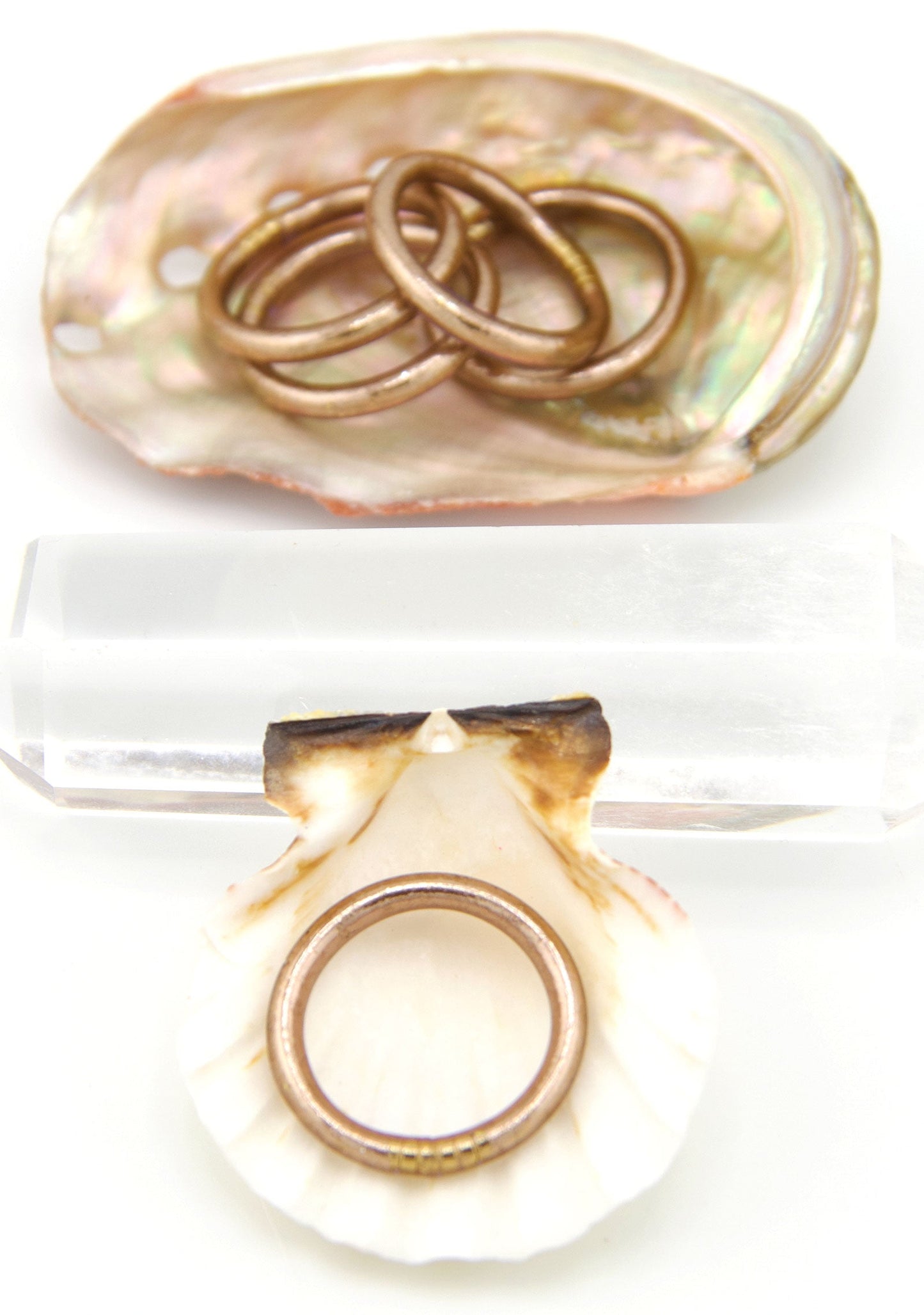 Thai Buddhist Temple Rings, Gold Flake Mantra Jewelry