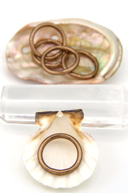 Thai Buddhist Temple Rings, Gold Flake Mantra Jewelry