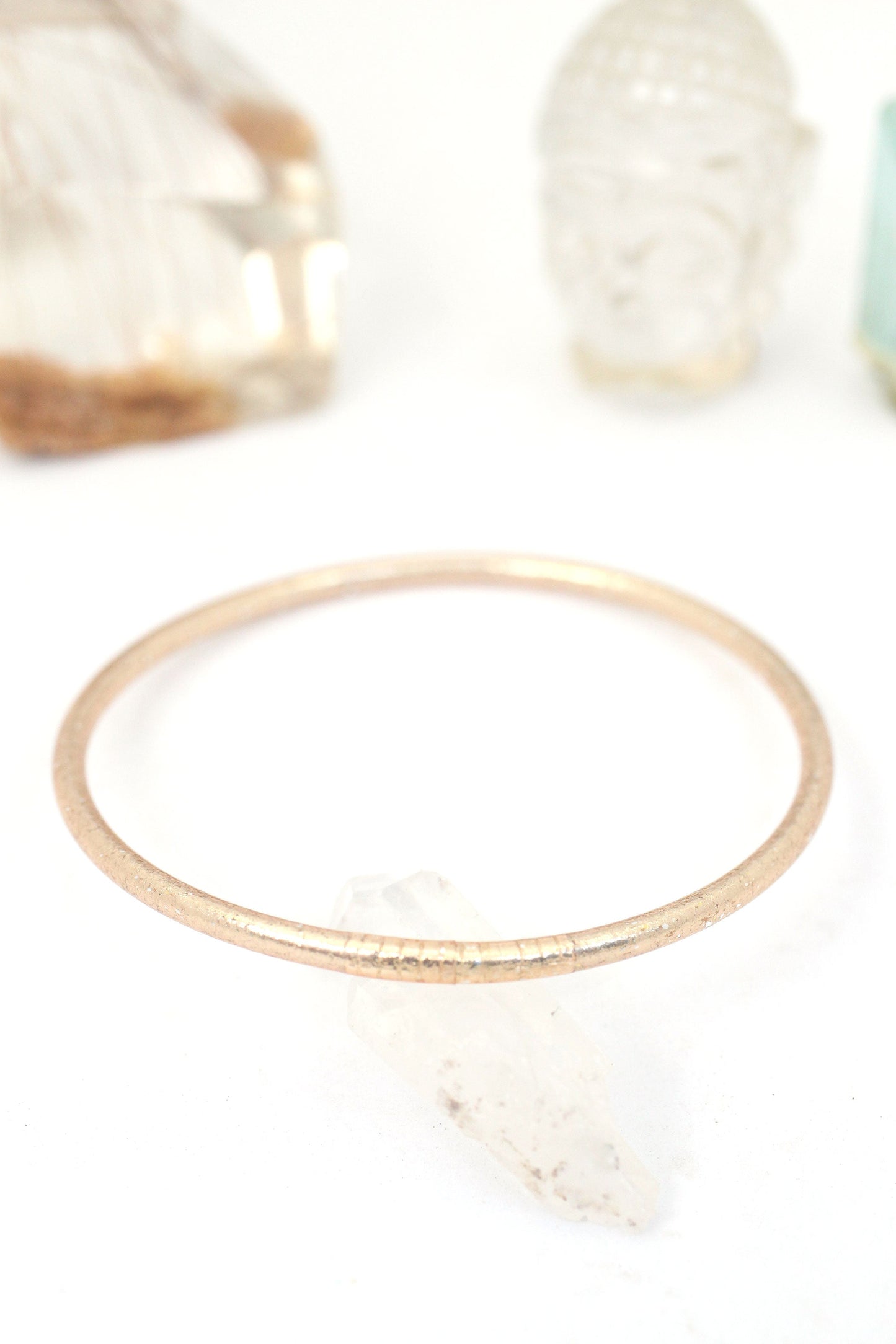 Thin Thai Buddhist Temple Bracelets, Metallic Mantra Bangles