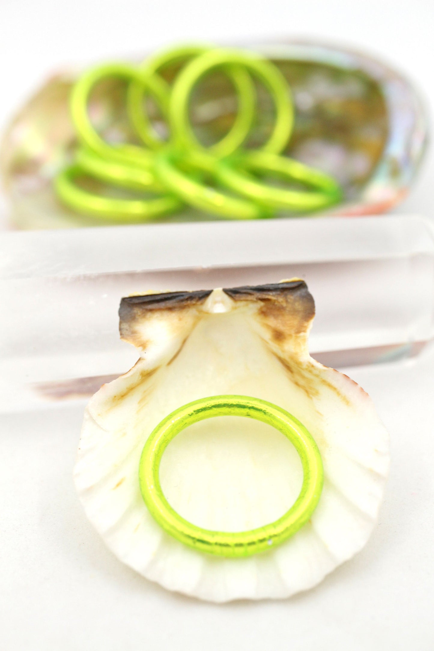 Thai Buddhist Temple Rings, Gold Flake Mantra Jewelry