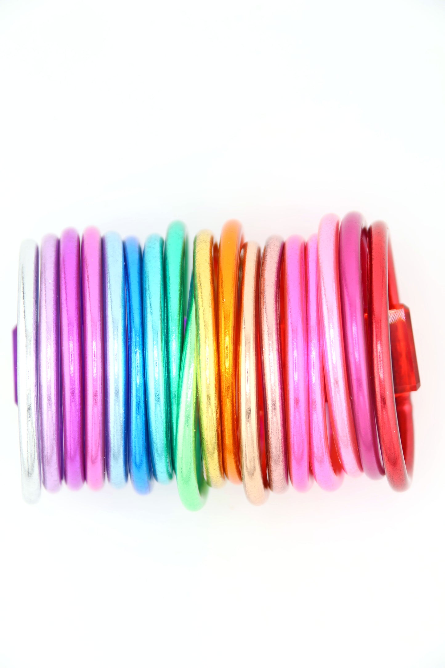 Full Spectrum Stack: 19 Thai Buddhist Temple Bracelets, Mantra Bangle Set