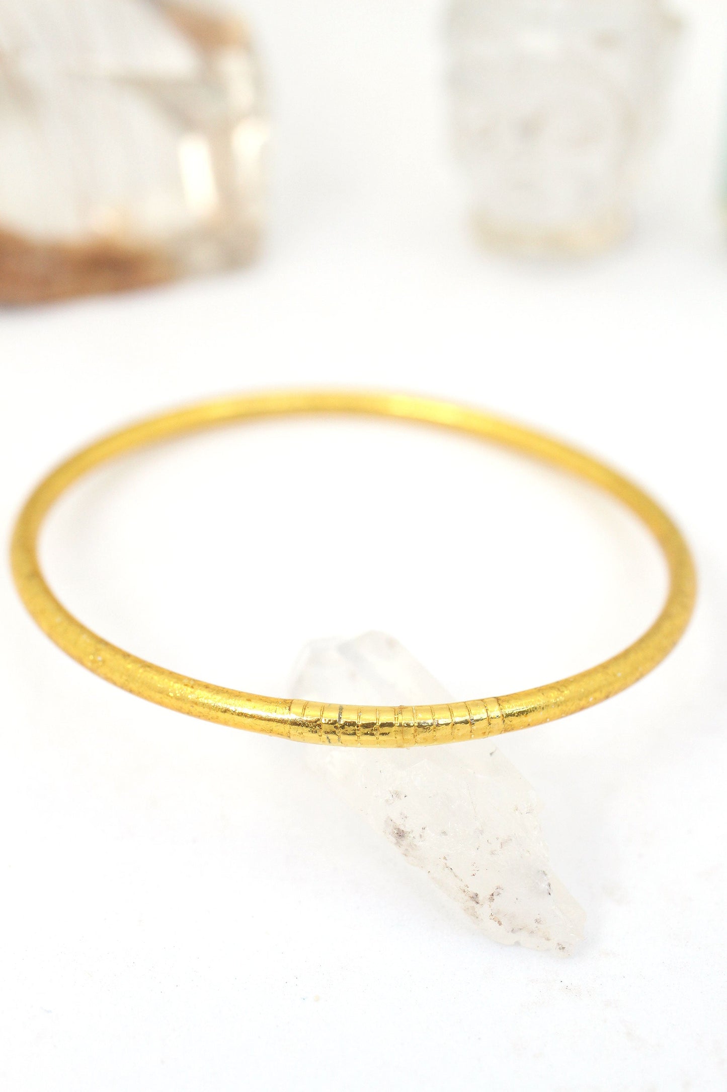 Thin Thai Buddhist Temple Bracelets, Metallic Mantra Bangles