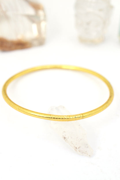 Thin Thai Buddhist Temple Bracelets, Metallic Mantra Bangles