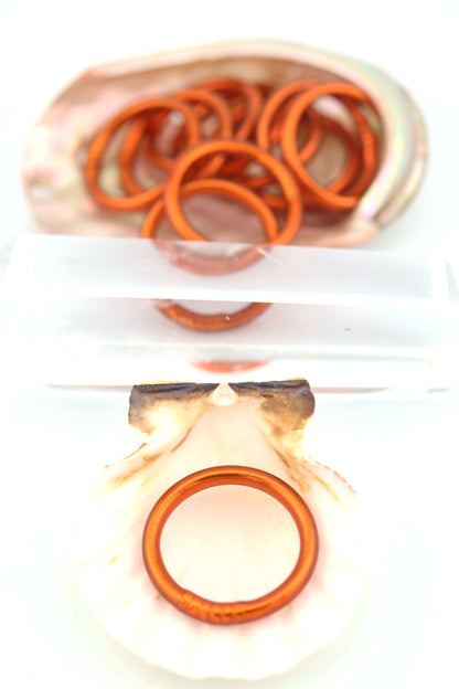 Thai Buddhist Temple Rings, Gold Flake Mantra Jewelry