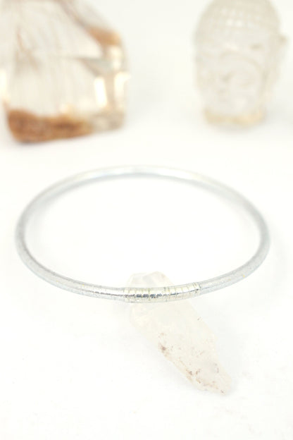 Thin Thai Buddhist Temple Bracelets, Metallic Mantra Bangles