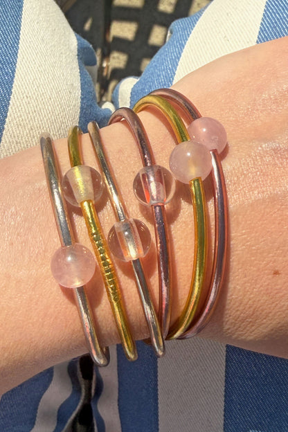 Crystal Energy Thin Thai Buddhist Temple Bangles, Mantra Bracelets